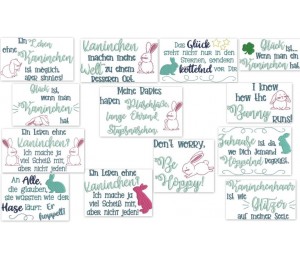 Stickserie - Sprüche Kaninchen